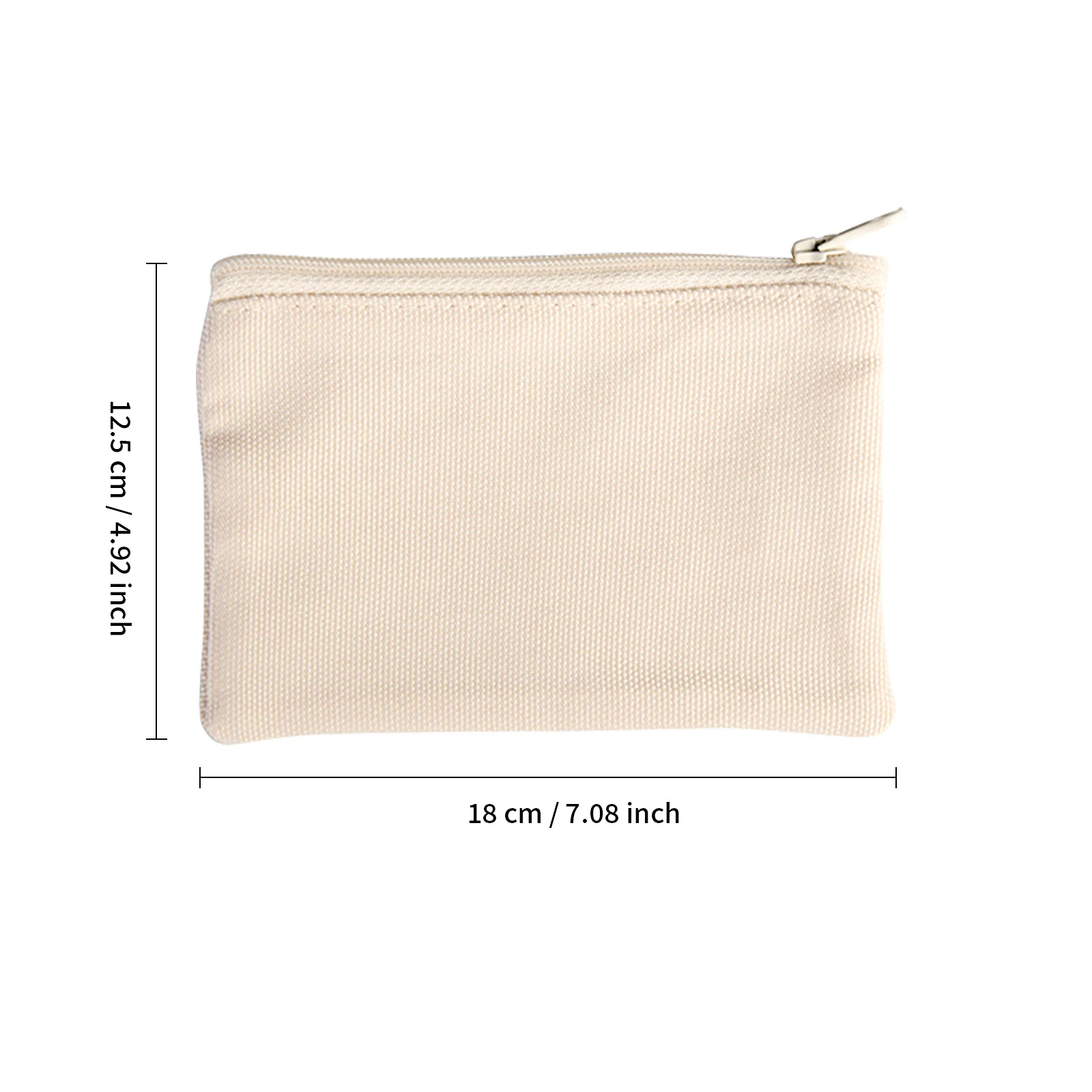 Sublimation Accessory Porch Custom Handbag with Zipper (Canvas,18*12.5cm) thumbnail 3