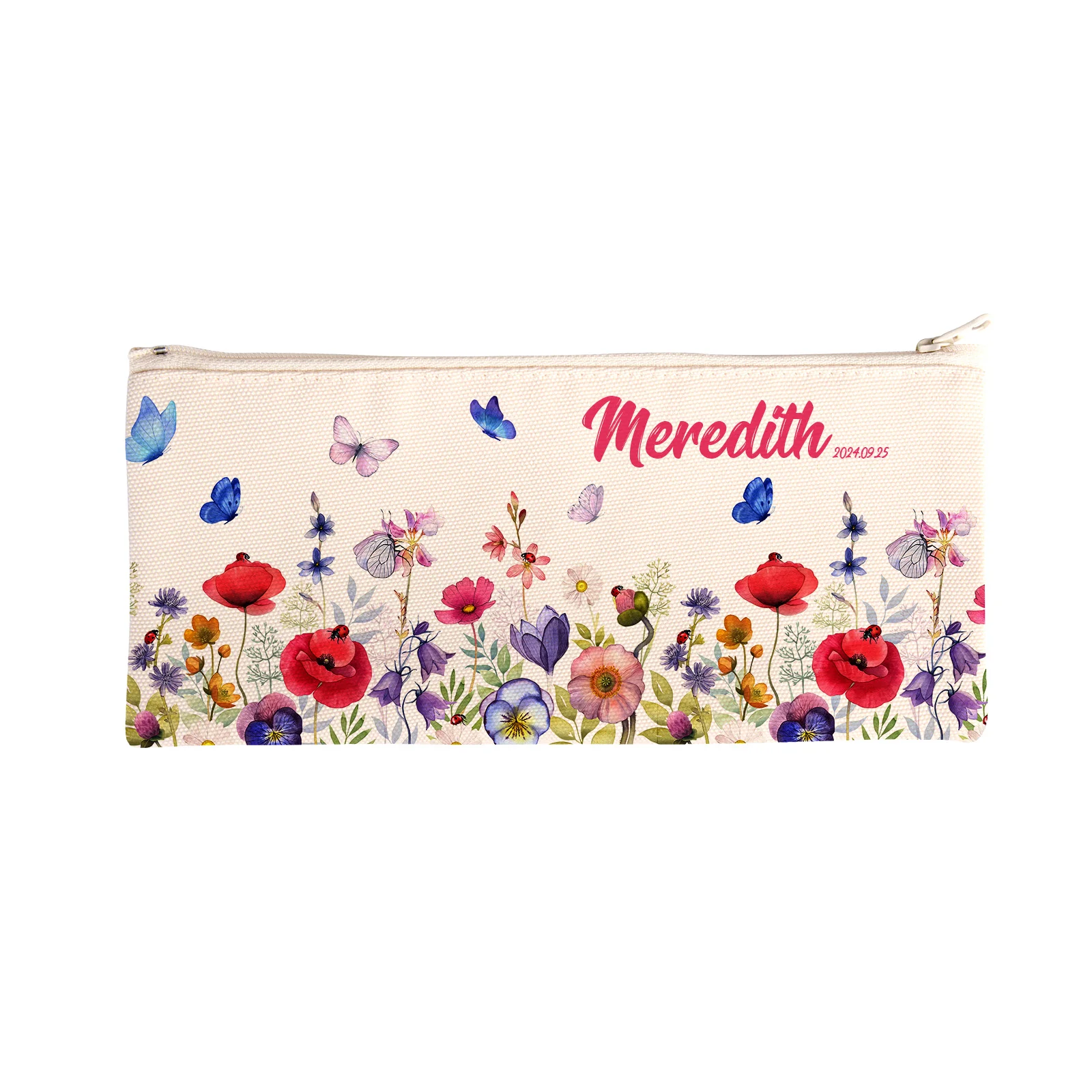 Sublimation Pencil Case Custom Zipper Porch (Canvas,10*24.5cm) thumbnail 2