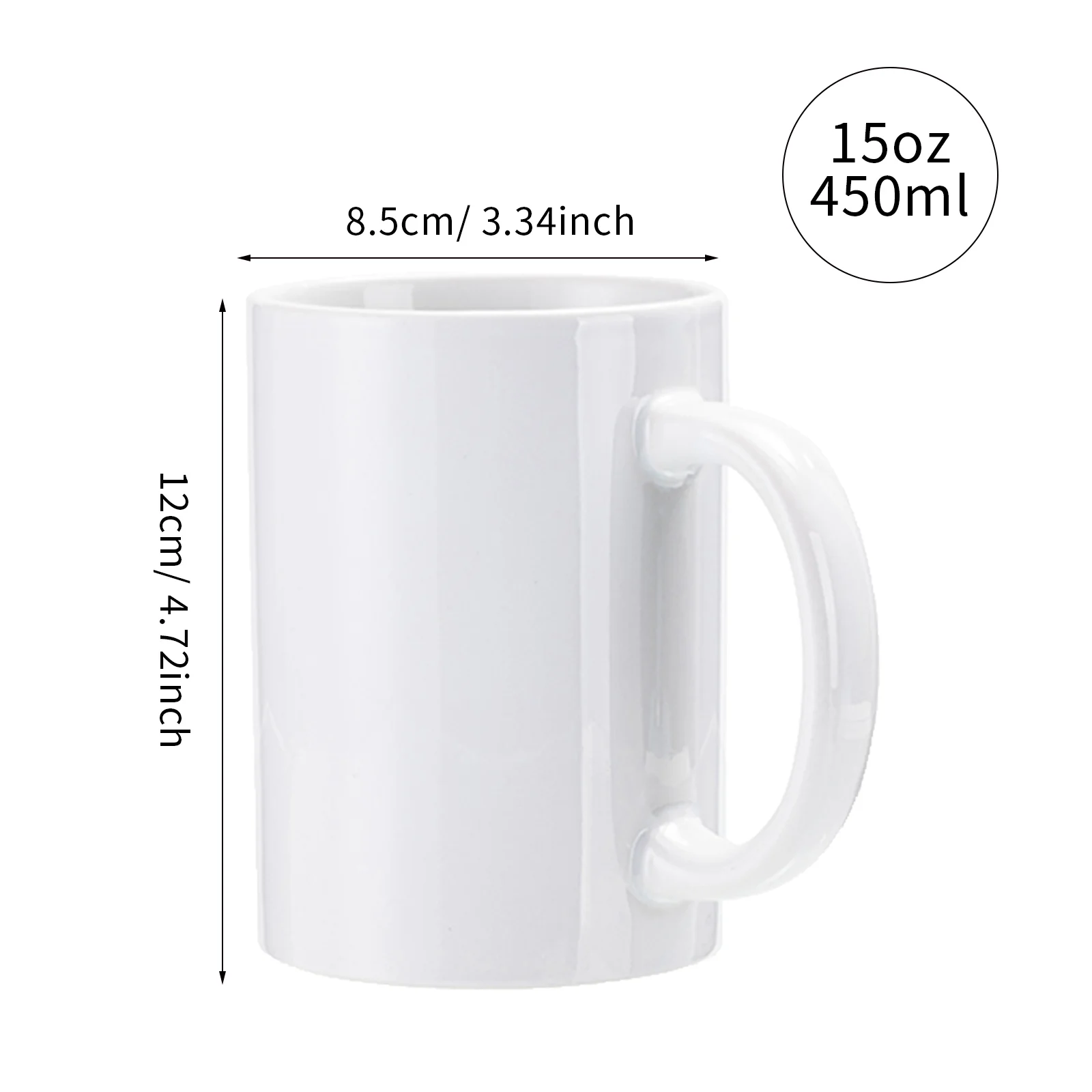 15oz White Sublimation Mug - Flat Bottom thumbnail 4