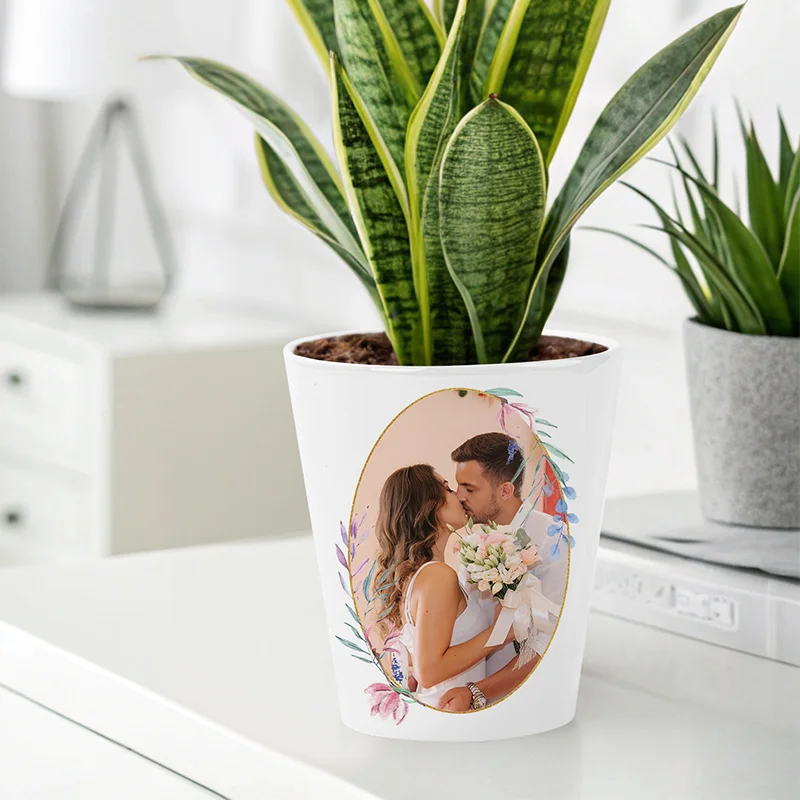 12oz/350ml Cone Shape Sublimation Ceramic Garden Planter Pot thumbnail 7