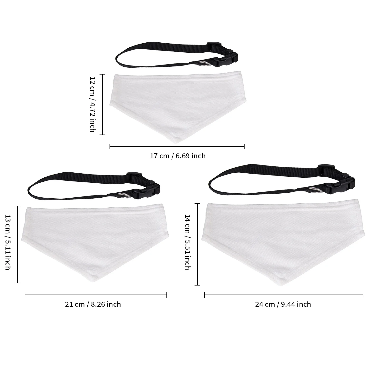 Sublimation Pet Scarf Blank Dog Bandana with Black Collar thumbnail 3