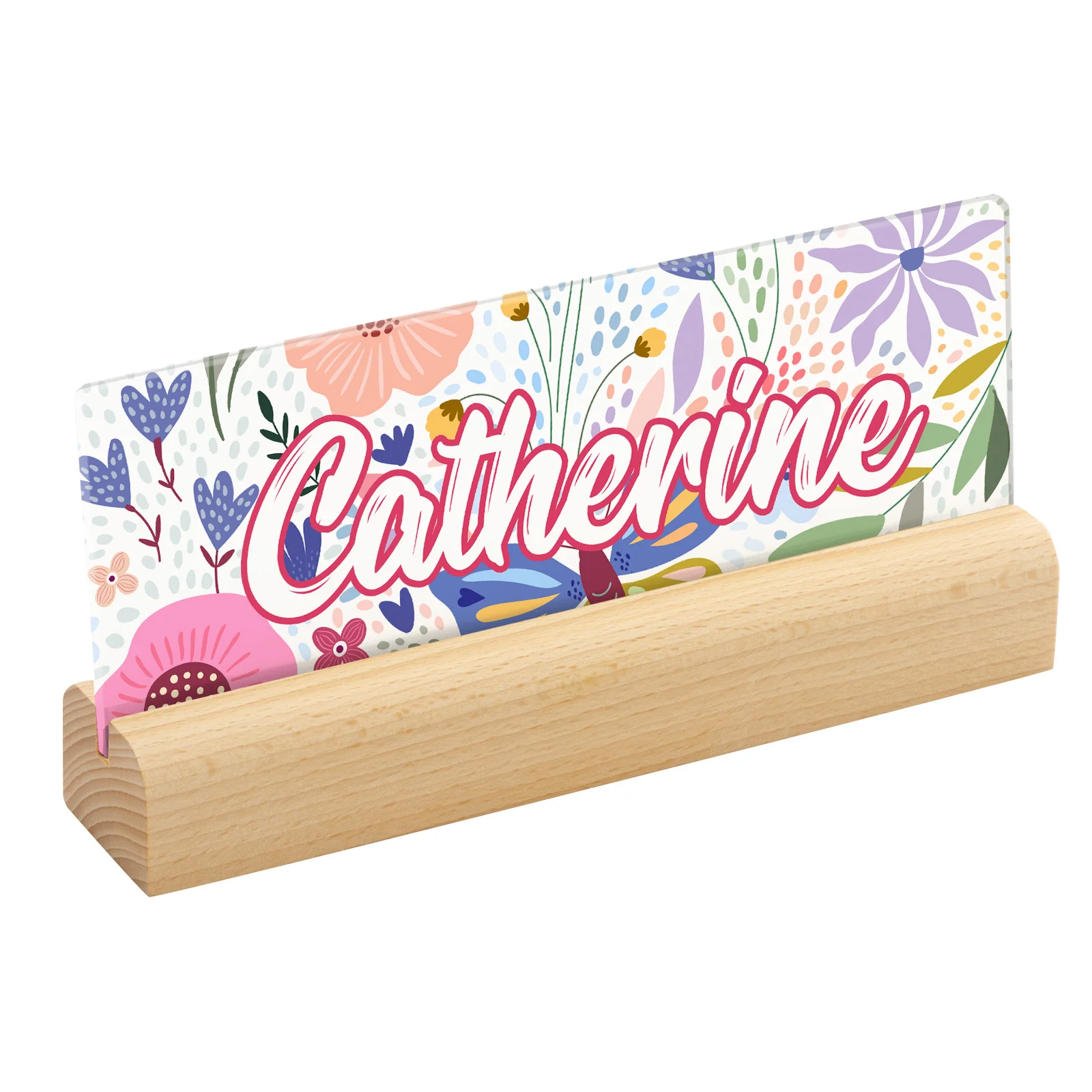 Sublimation Desk Name Plates Acrylic Custom Signs (Rectangular,7.6x20.4x0.4cm)