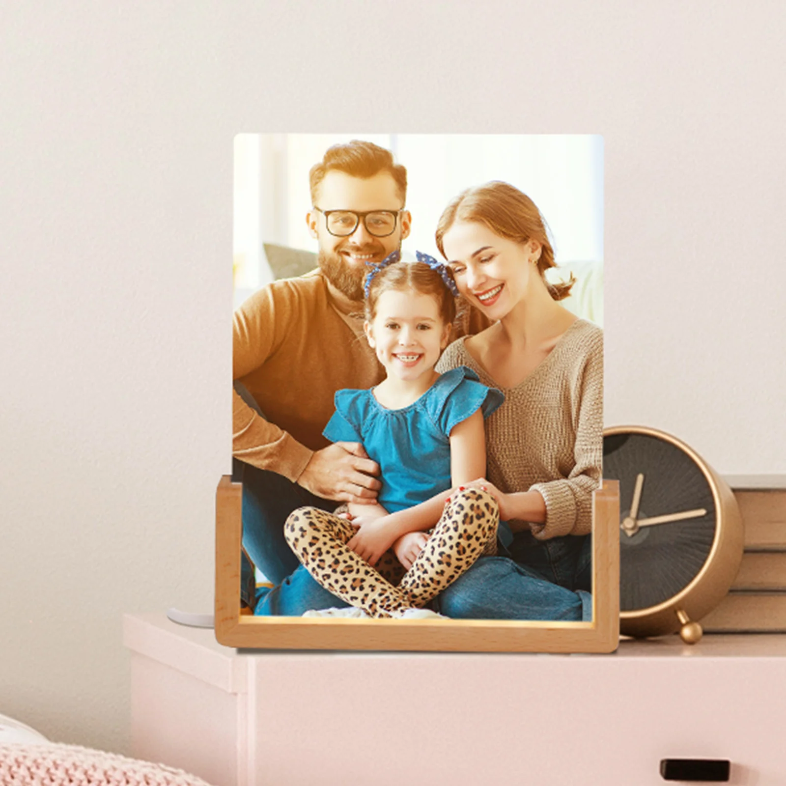 Sublimation Glass Frame with LED Wood Base (5x7 inch) thumbnail 5