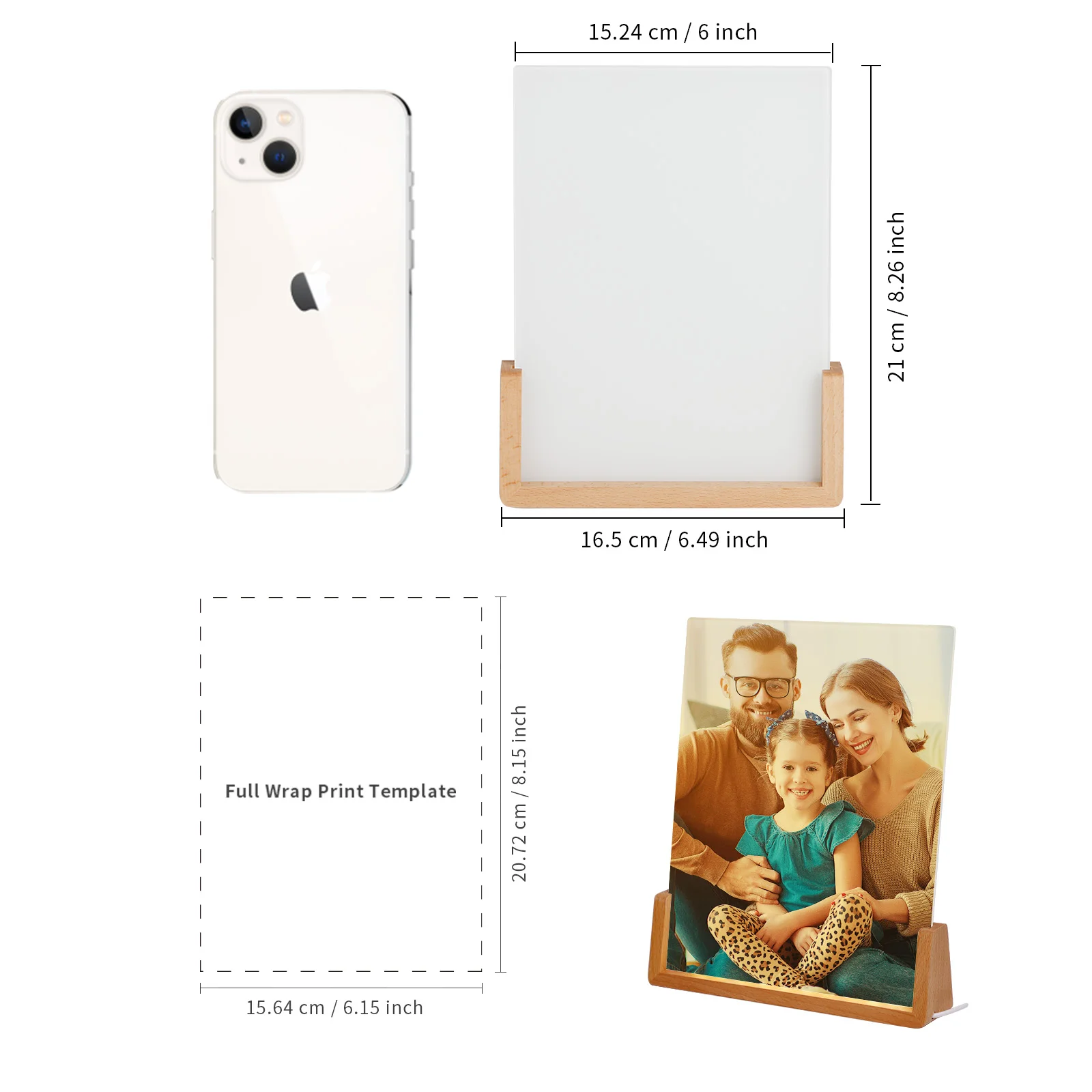 Sublimation Glass Frame with LED Wood Base (5x7 inch) thumbnail 8