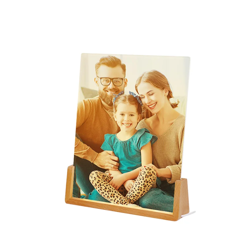 Sublimation Glass Frame with LED Wood Base (6x8 inch) thumbnail 3