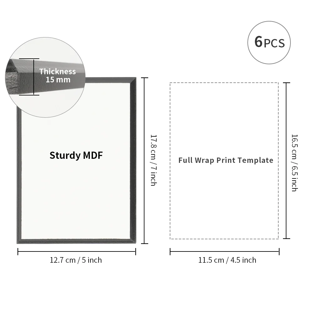Black Edge Sublimation MDF Plaque Photo Frame (12.7*17.8*1.5cm/5"*7") thumbnail 5