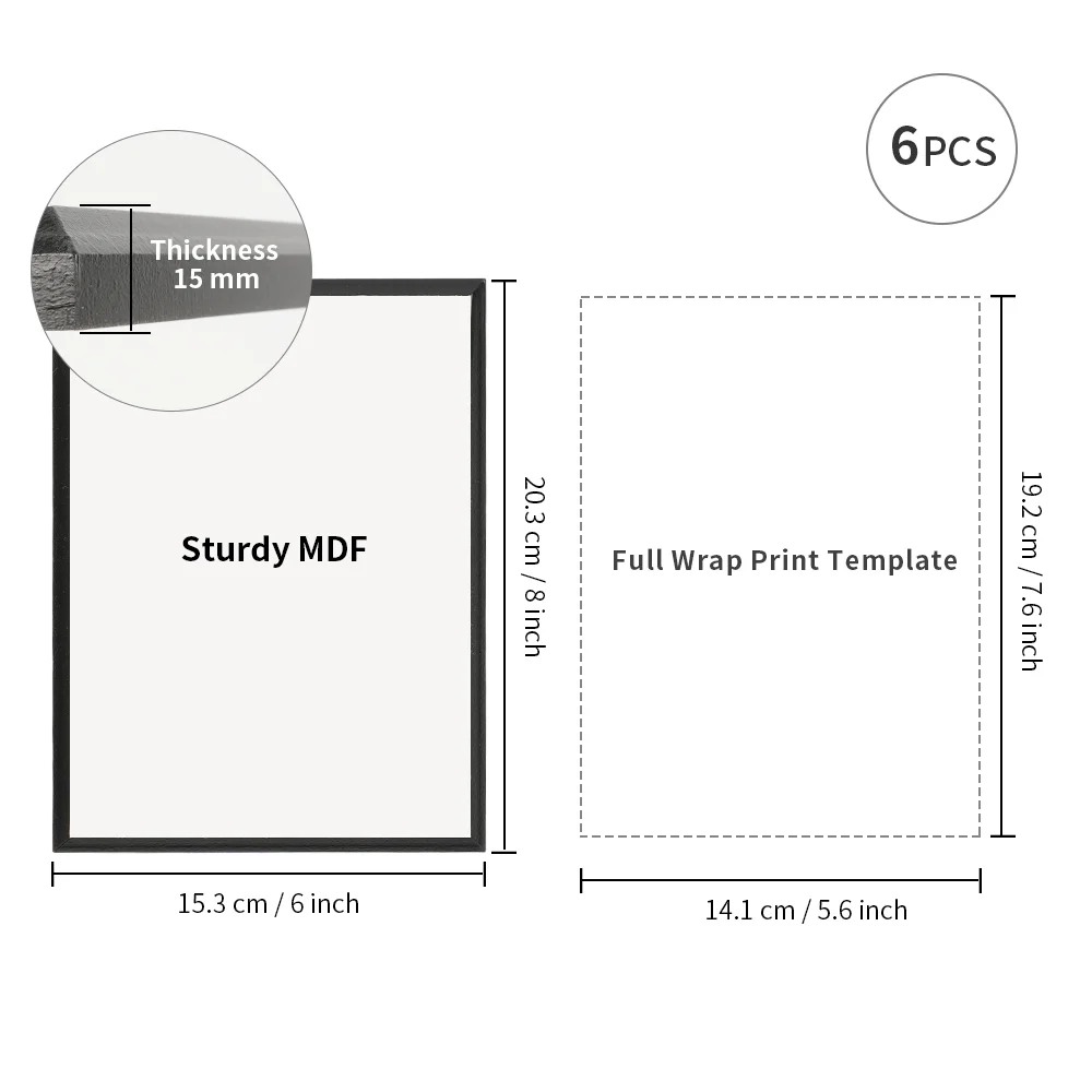 Black Edge Sublimation MDF Plaque Photo Frame (20.32*25.4*1.5cm/8"*10") thumbnail 4