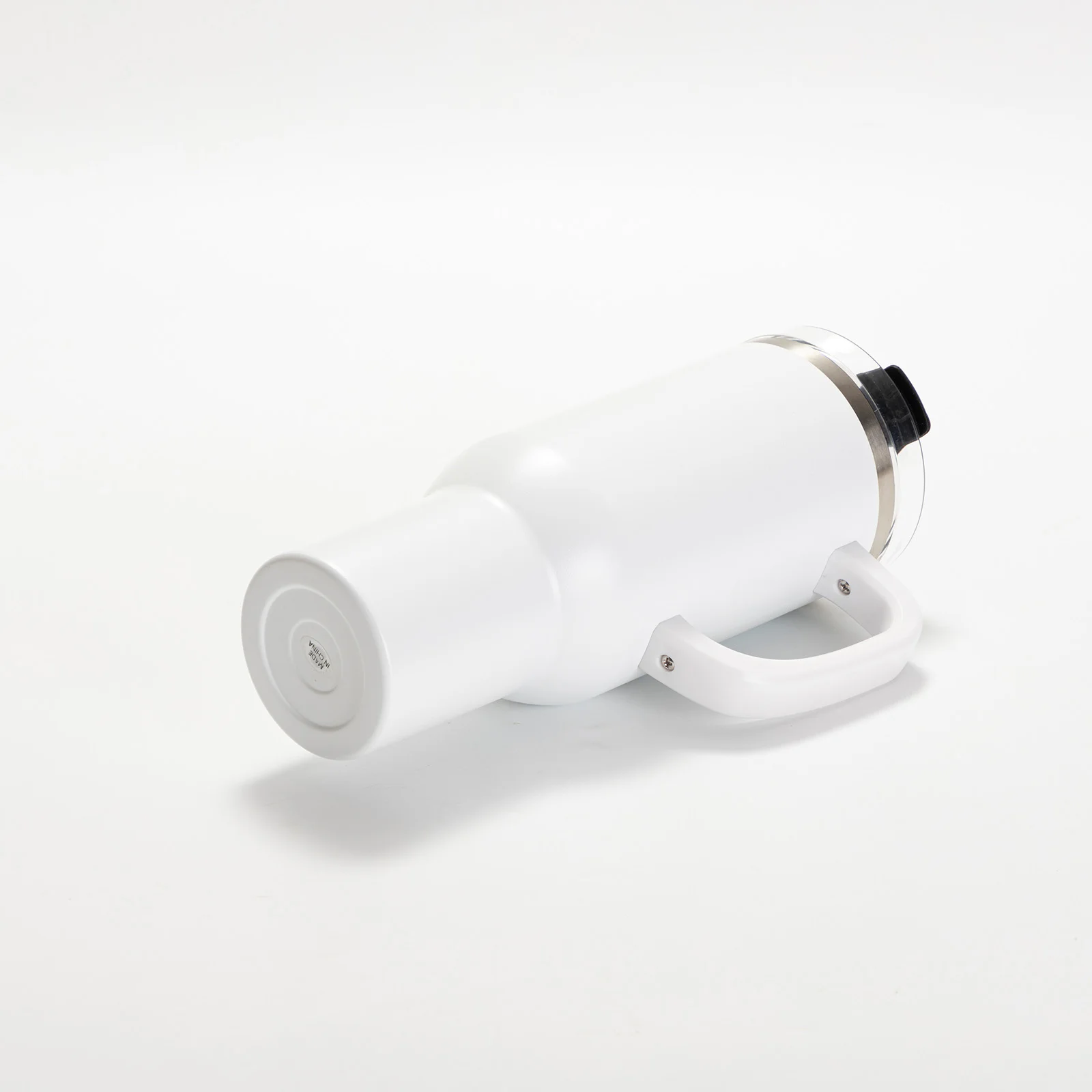 40oz/1200ml Powder Coated Stainless Steel Travel Tumbler with Lid & Straw (White) thumbnail 6