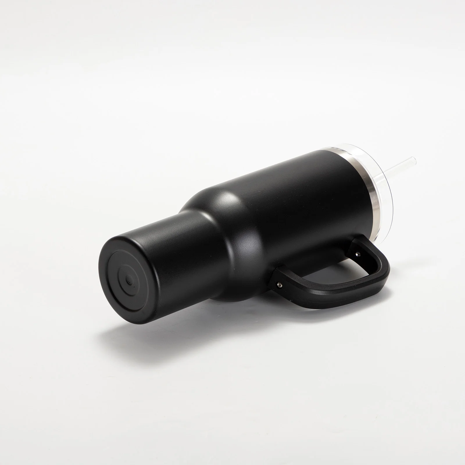 40oz/1200ml Powder Coated Stainless Steel Travel Tumbler with Lid & Straw (Black) thumbnail 6