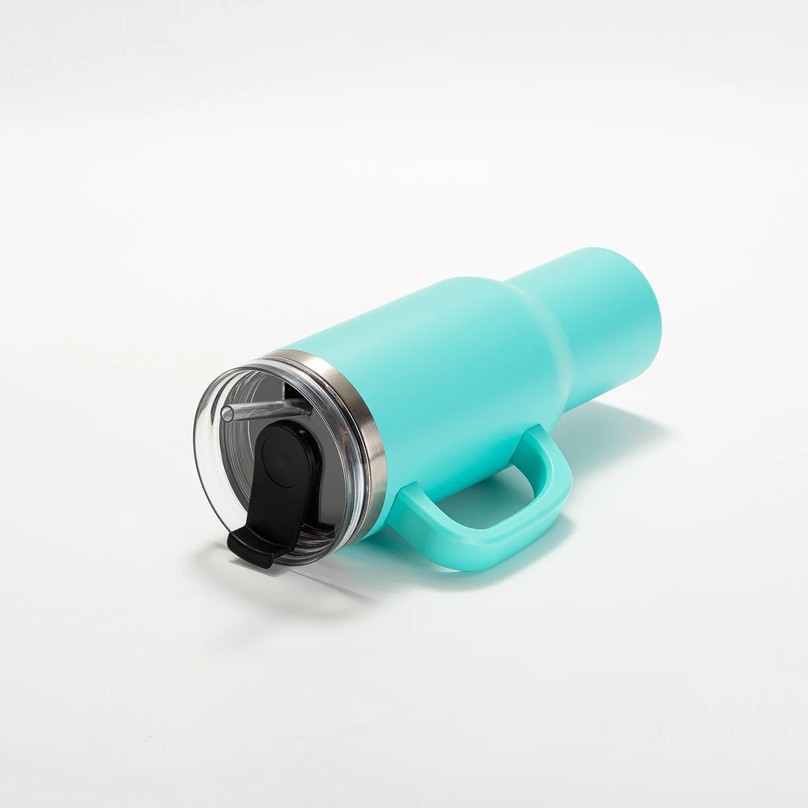 40oz/1200ml Powder Coated Stainless Steel Travel Tumbler with Lid & Straw (Mint Green) thumbnail 5