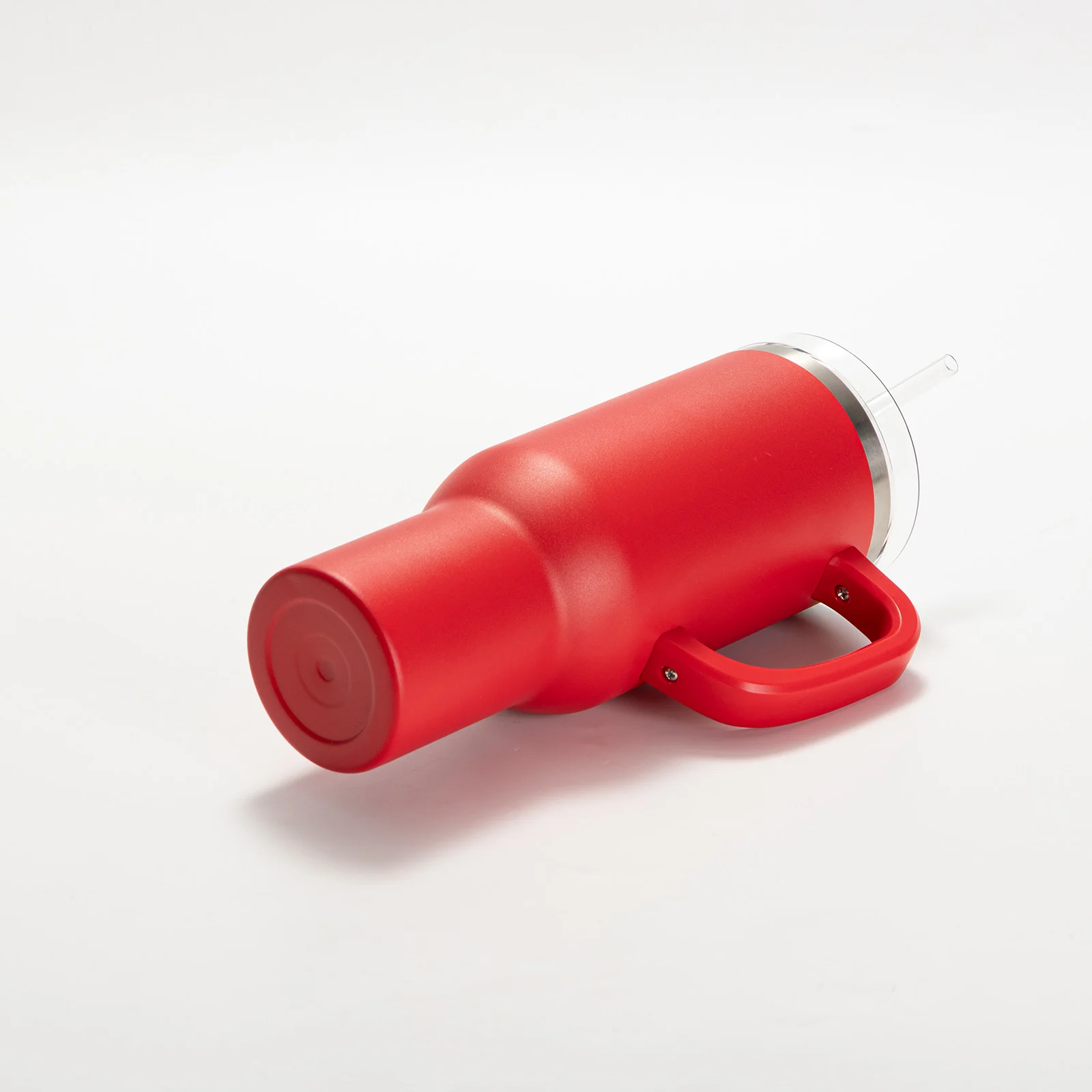 40oz/1200ml Powder Coated Stainless Steel Travel Tumbler with Lid & Straw  (Red) thumbnail 6