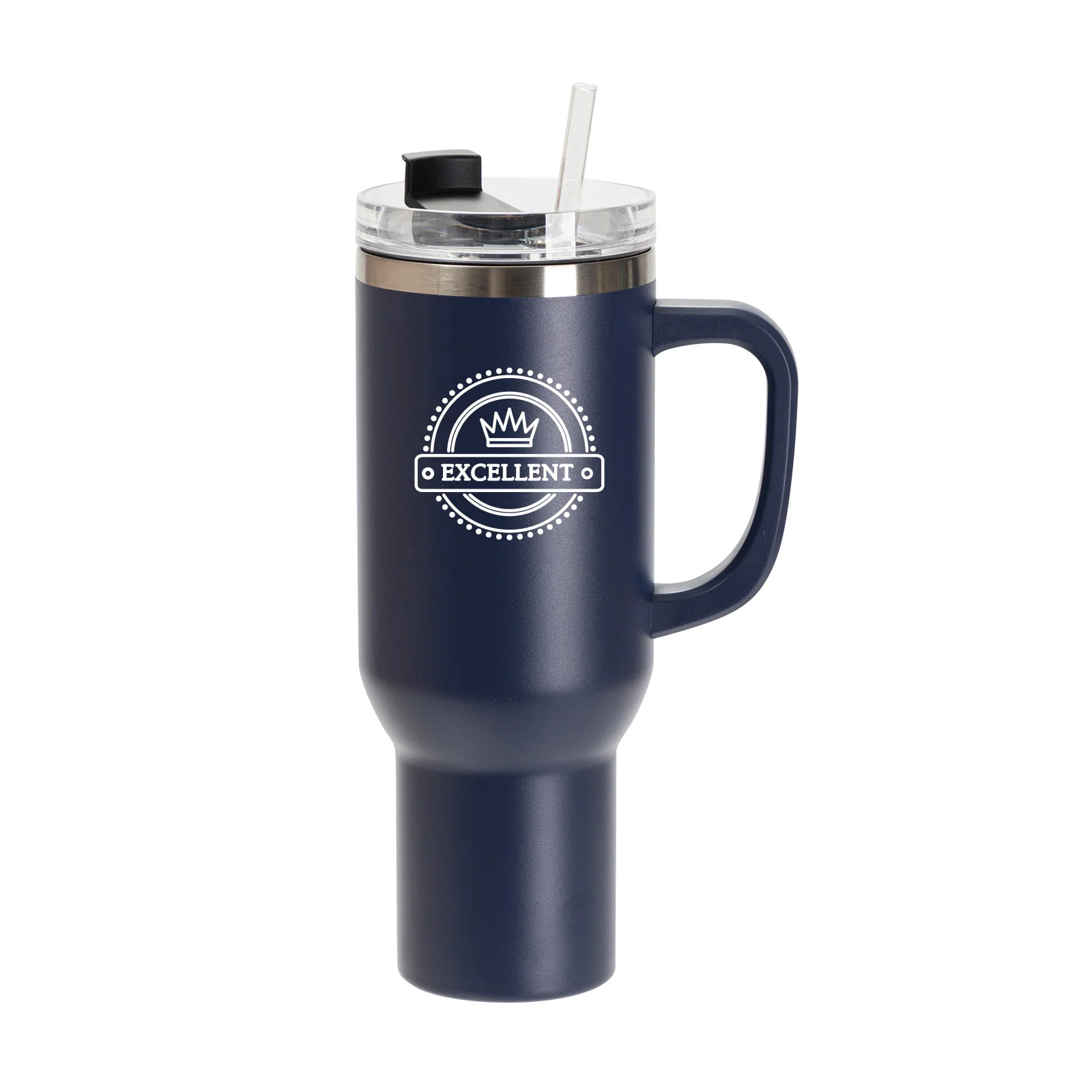 40oz/1200ml Powder Coated Stainless Steel Travel Tumbler with Lid & Straw  (Cyan) thumbnail 2