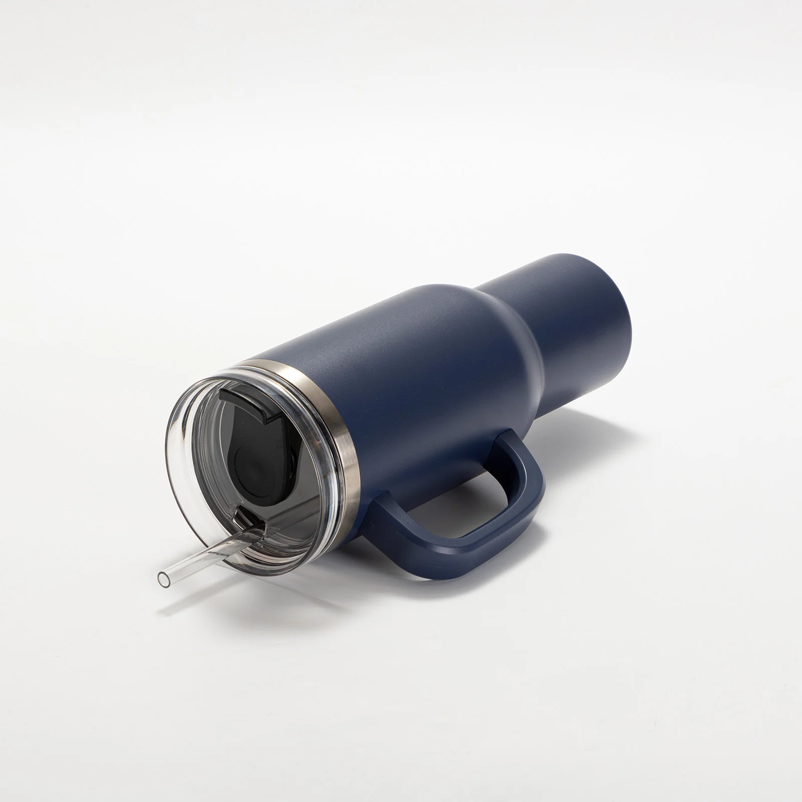 40oz/1200ml Powder Coated Stainless Steel Travel Tumbler with Lid & Straw  (Cyan) thumbnail 5