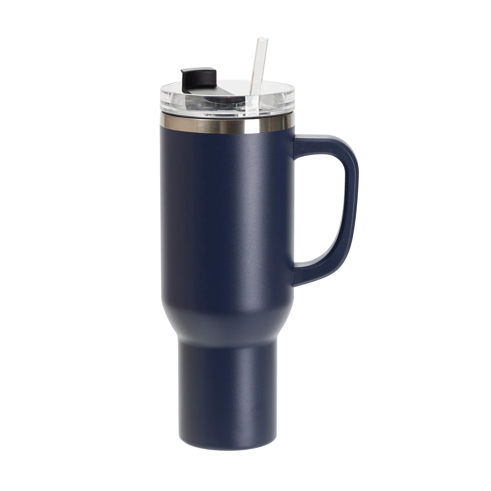 40oz/1200ml Powder Coated Stainless Steel Travel Tumbler with Lid & Straw  (Cyan) thumbnail 1