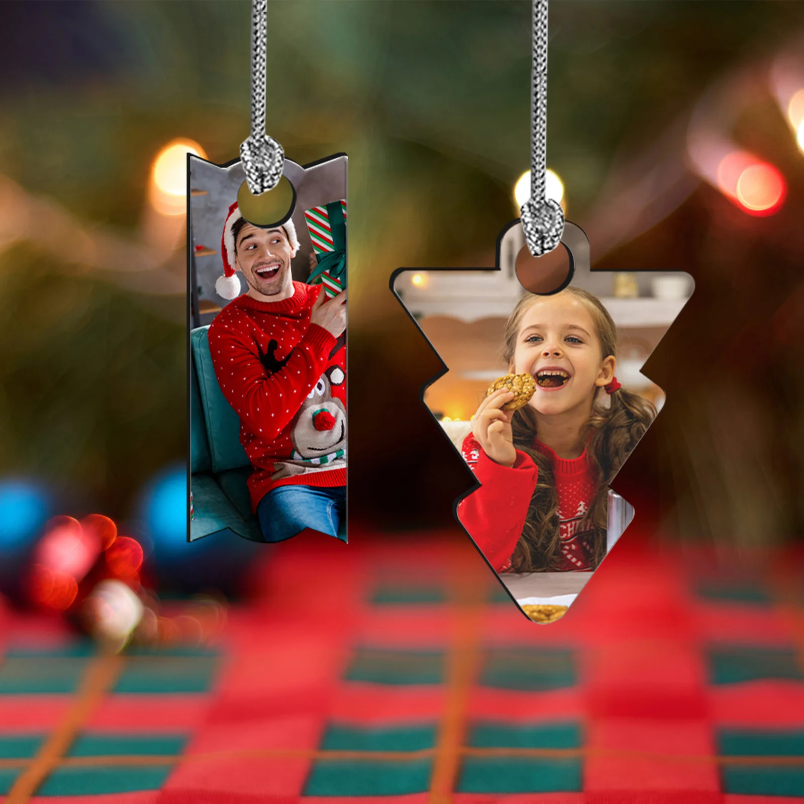 Sublimation Christmas Ball Ornaments Hardboard Hanging Tree Decor Ornament (Lantern, 7.6*9.6*0.3cm) thumbnail 9