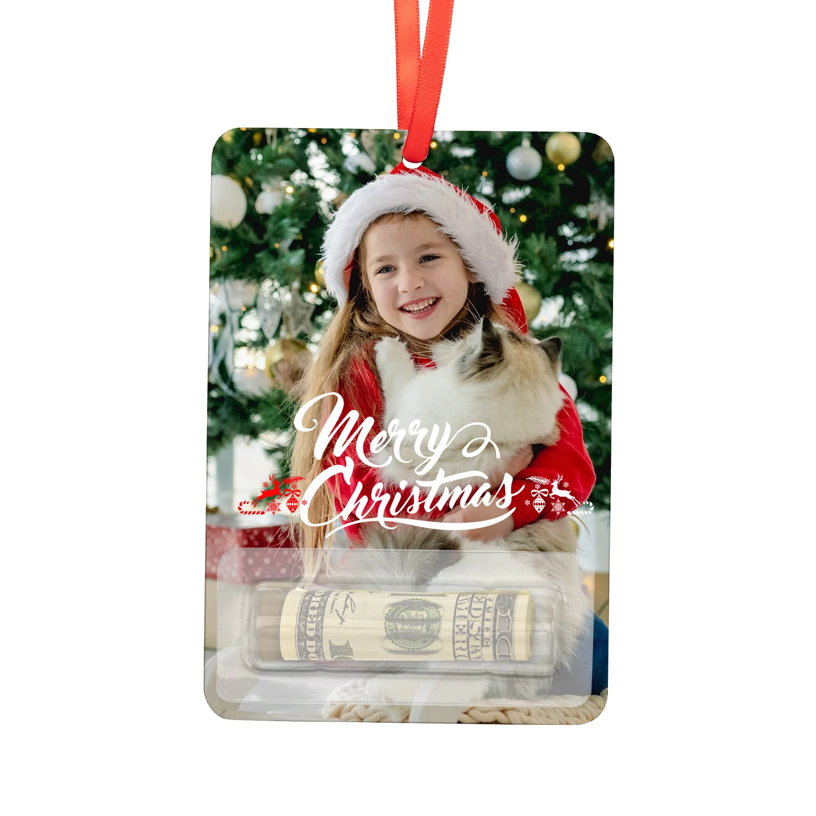 Sublimation Hanging Ornaments HardBoard with Money Holder (10.1*15cm,Rectangle) thumbnail 2