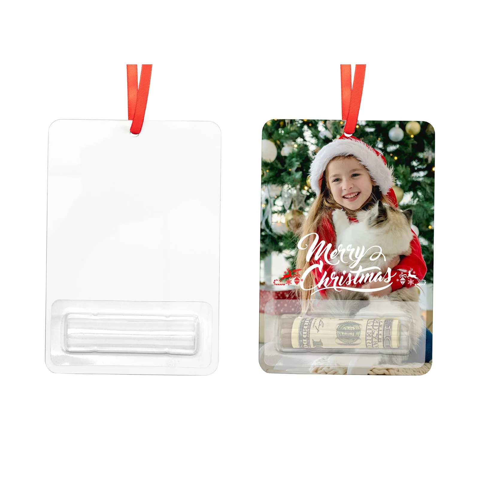 Sublimation Hanging Ornaments HardBoard with Money Holder (10.1*15cm,Rectangle) thumbnail 3