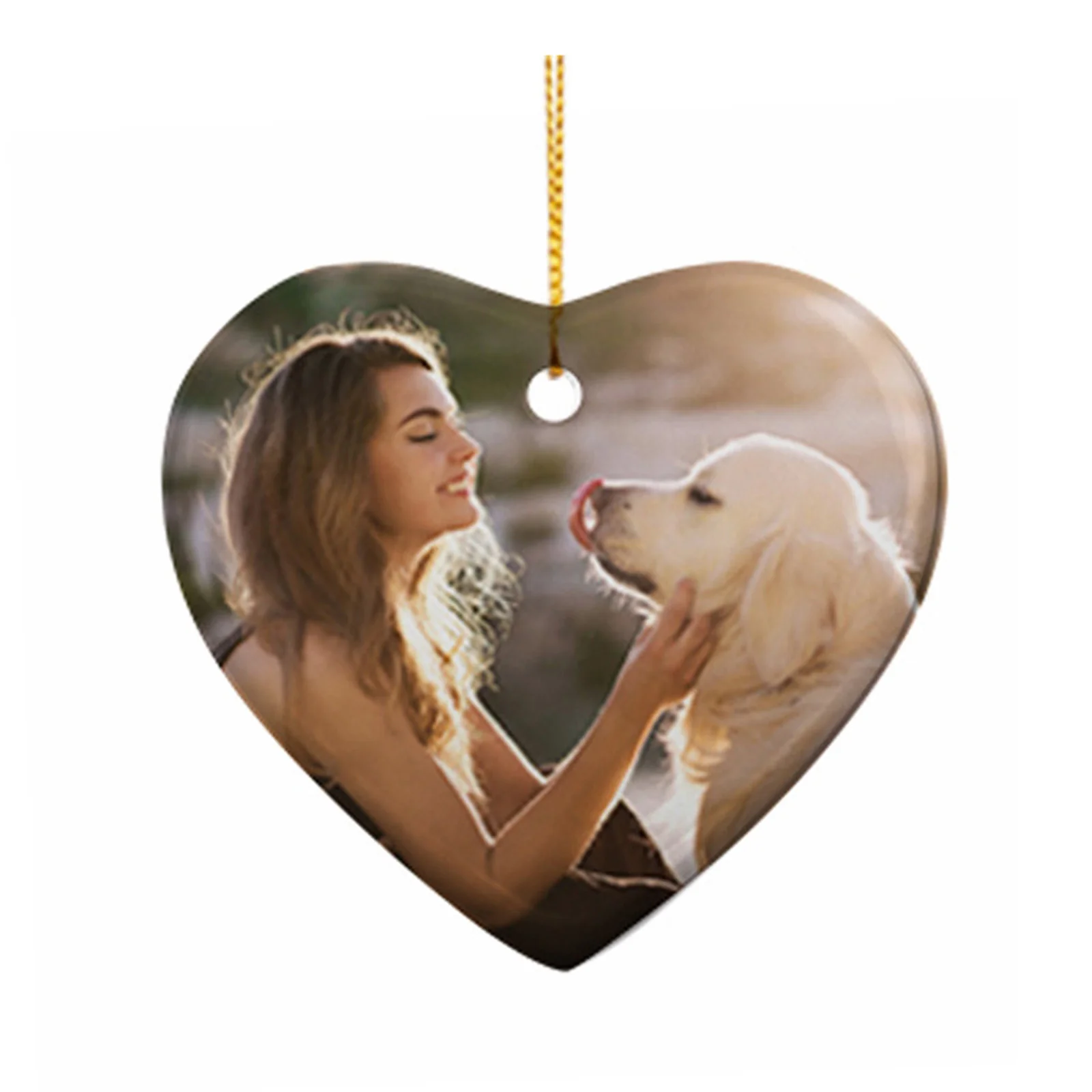 Sublimation Ornament Blanks Ceramic Hanging Christmas Ornaments (3inch, Heart)
