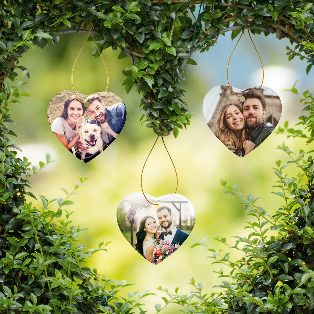 Sublimation Ornament Blanks Ceramic Hanging Christmas Ornaments (3inch, Heart) thumbnail 7