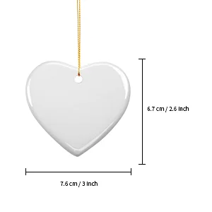 Sublimation Ornament Blanks Ceramic Hanging Christmas Ornaments (3inch, Heart) thumbnail 8