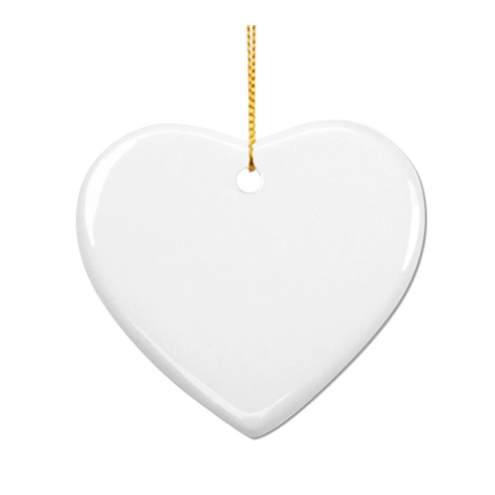 Sublimation Ornament Blanks Ceramic Hanging Christmas Ornaments (3inch, Heart)