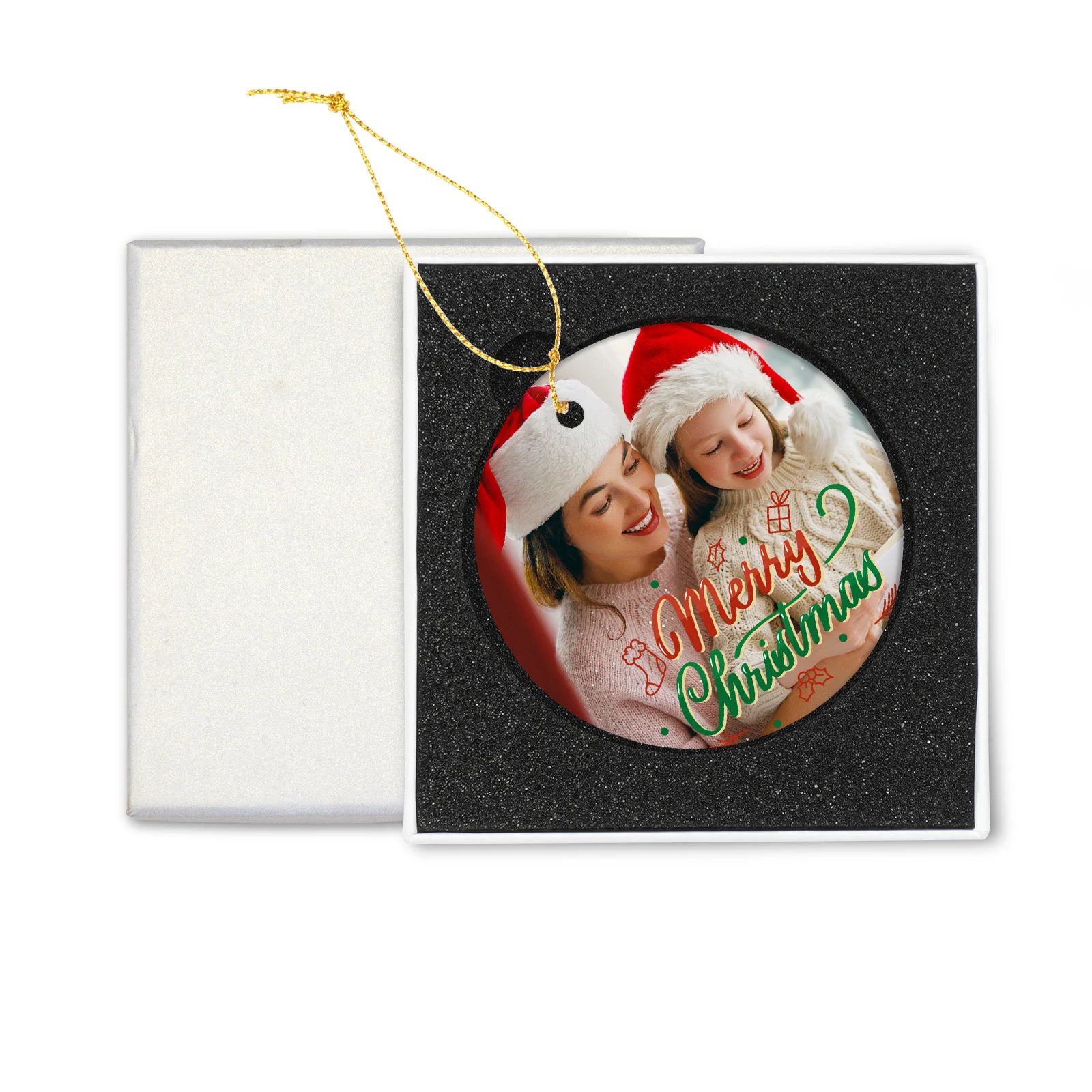 2.9in Sublimation Christmas Ornament with Gift Box