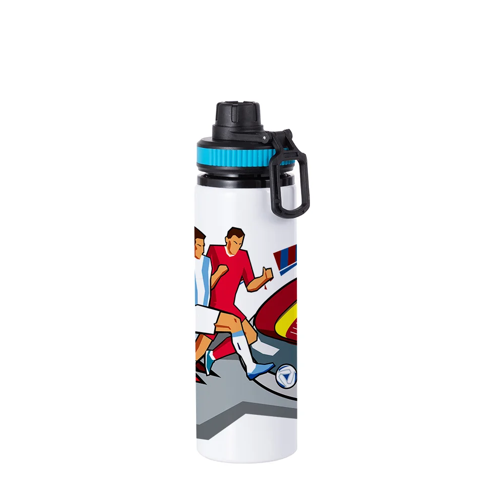 Alu Water Bottle with Blue Cap(28oz/850ml,Sublimation Blank,White) thumbnail 2