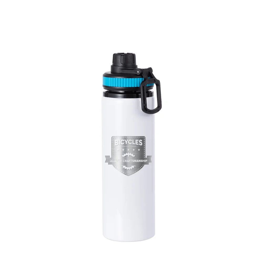 Alu Water Bottle with Blue Cap(28oz/850ml,Sublimation Blank,White) thumbnail 4