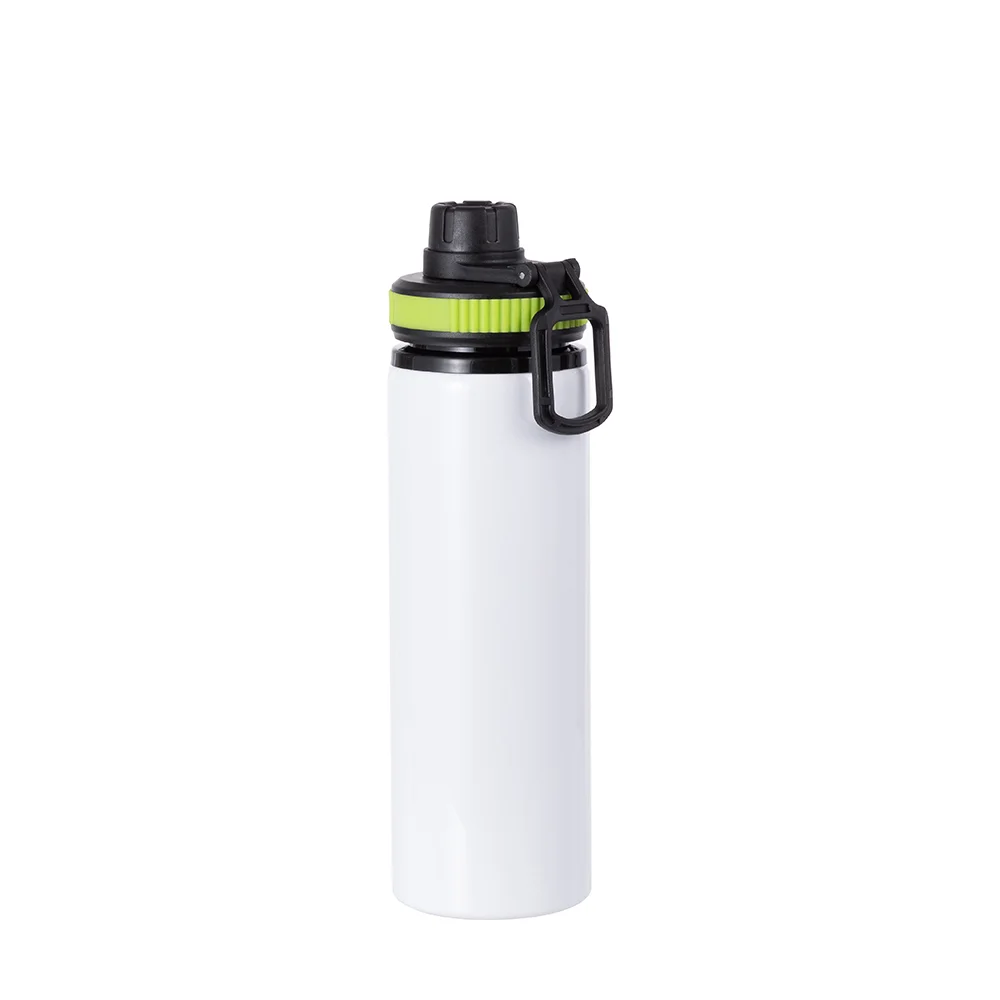 Alu Water Bottle with Green Cap(28oz/850ml,Sublimation Blank,White) - image 1