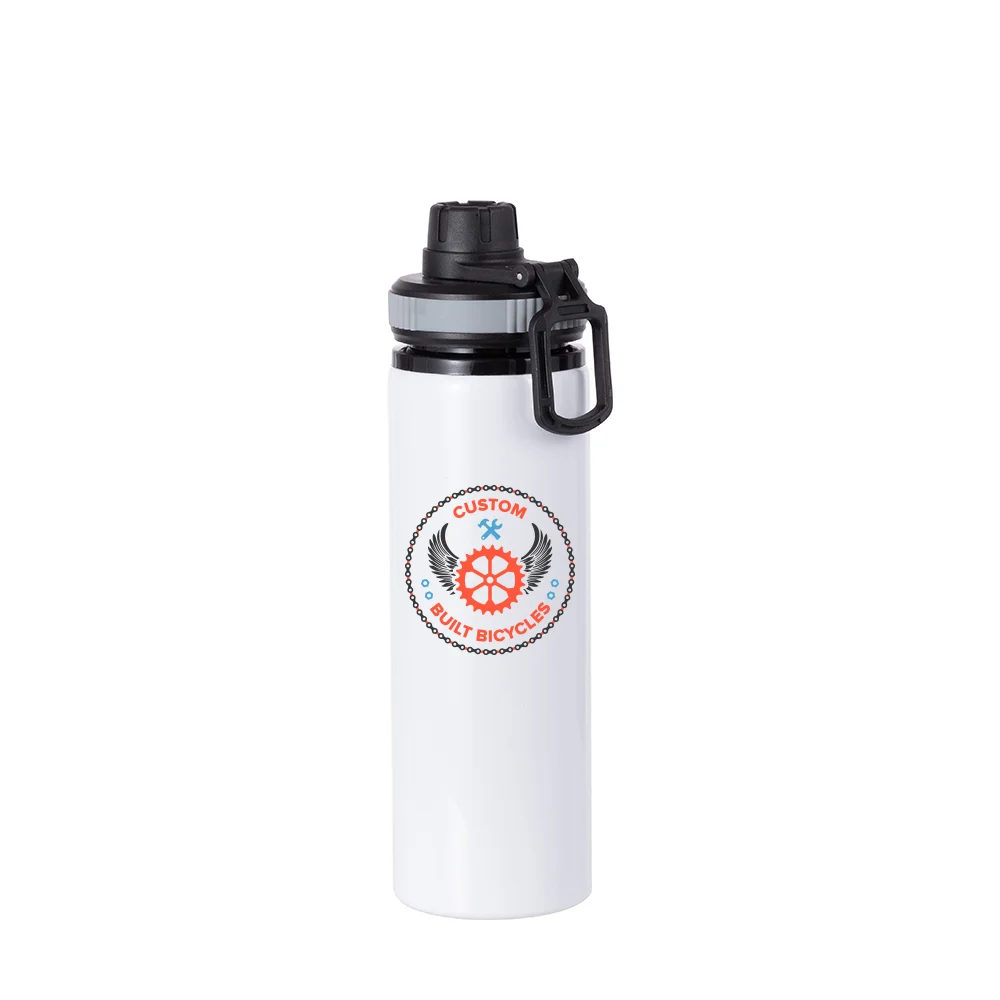 Alu Water Bottle with Gray Cap(28oz/850ml,Sublimation Blank,White) thumbnail 3