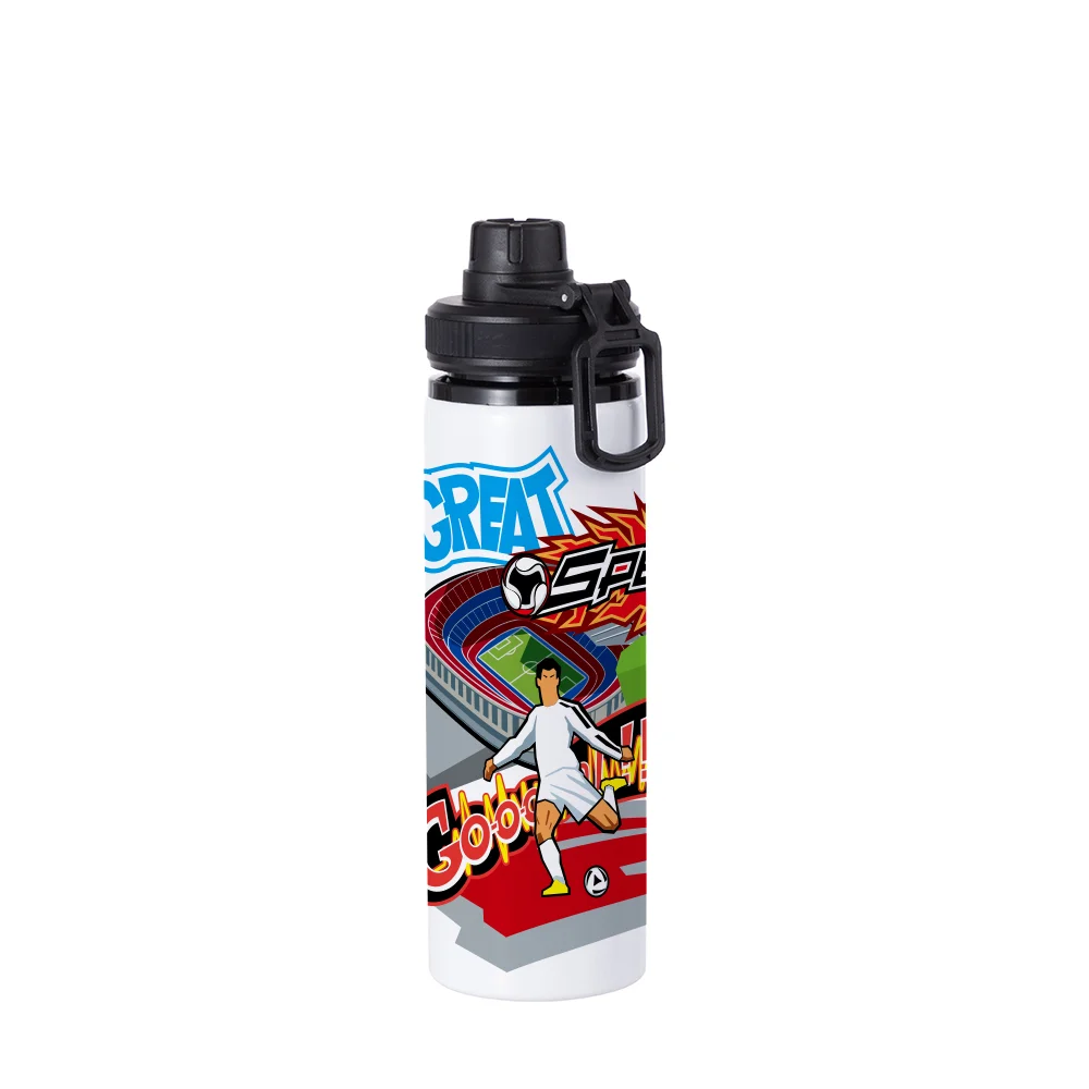 Alu Water Bottle with Black Cap(28oz/850ml,Sublimation Blank,White) thumbnail 2