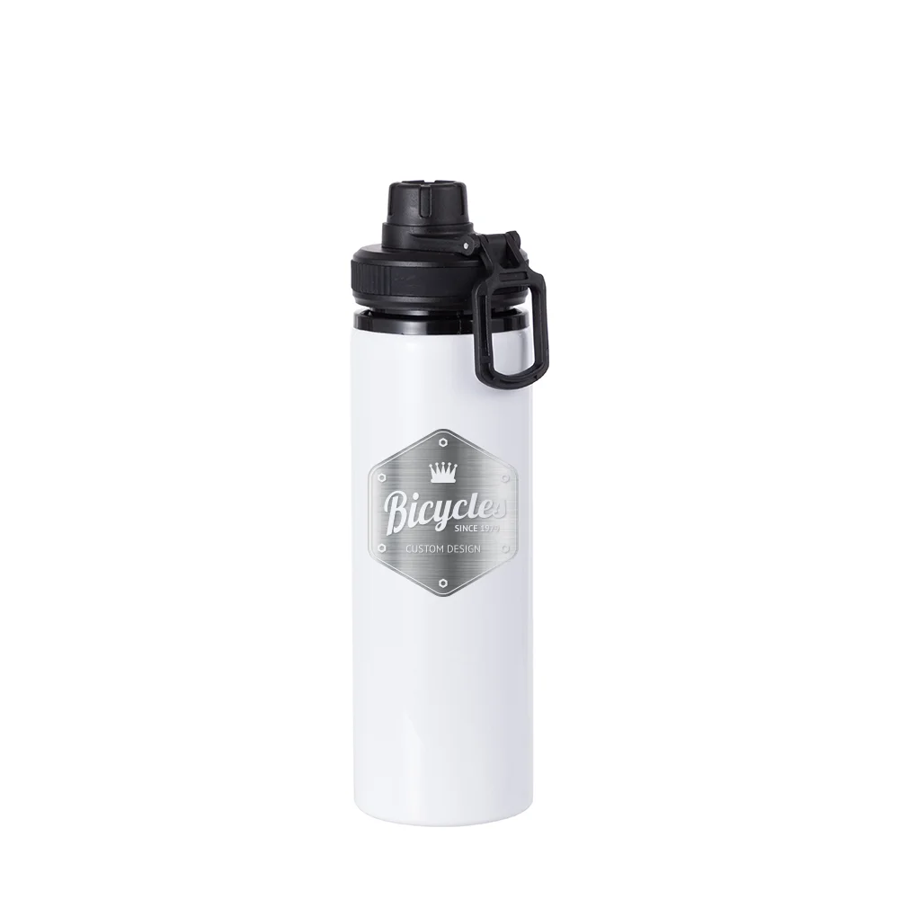Alu Water Bottle with Black Cap(28oz/850ml,Sublimation Blank,White) thumbnail 3