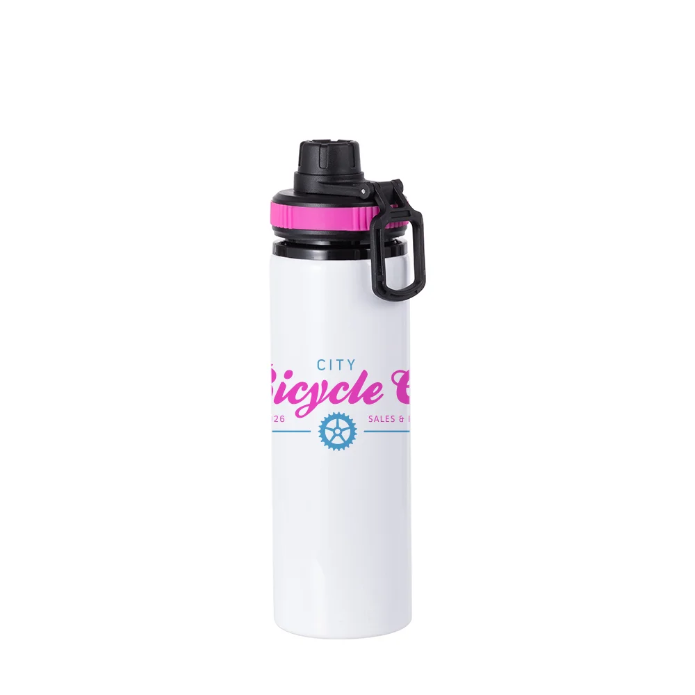 Alu Water Bottle with Rose Red Cap(28oz/850ml,Sublimation Blank,White) thumbnail 3