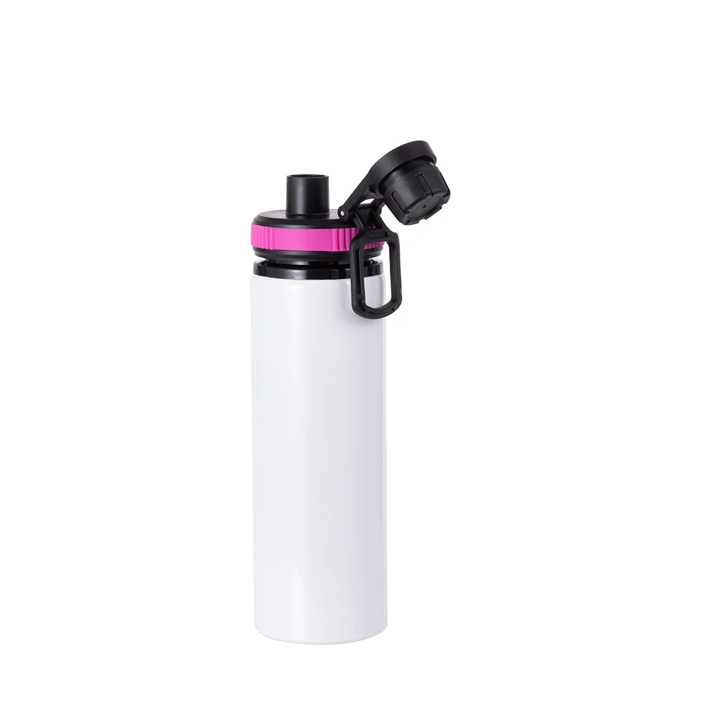 Alu Water Bottle with Rose Red Cap(28oz/850ml,Sublimation Blank,White) thumbnail 5