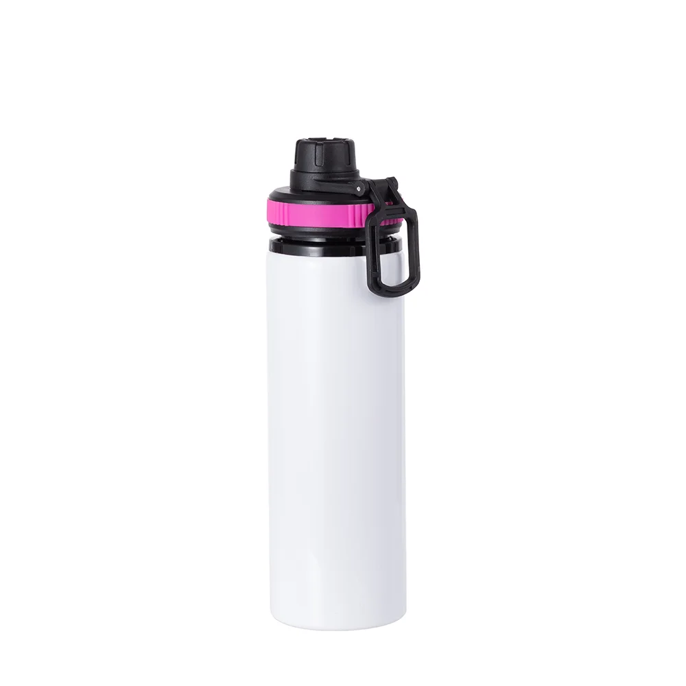 Alu Water Bottle with Rose Red Cap(28oz/850ml,Sublimation Blank,White) - image 1