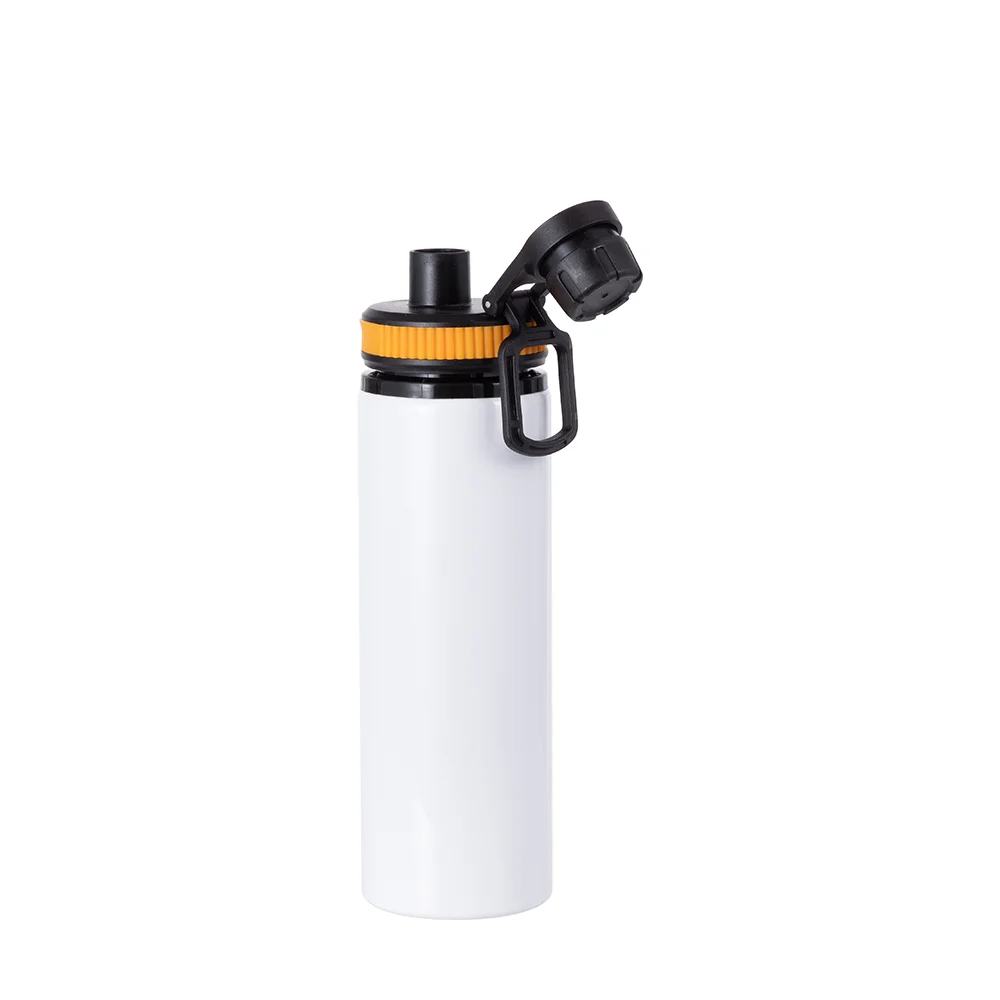 Alu Water Bottle with Yellow Cap(28oz/850ml,Sublimation Blank,White) thumbnail 5