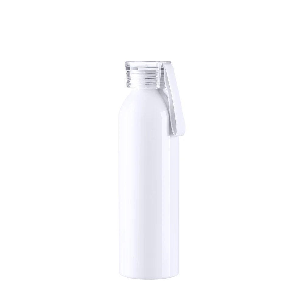 22oz/650ml Portable Sports Slim Aluminum bottle With Clear Cap(White) thumbnail 1