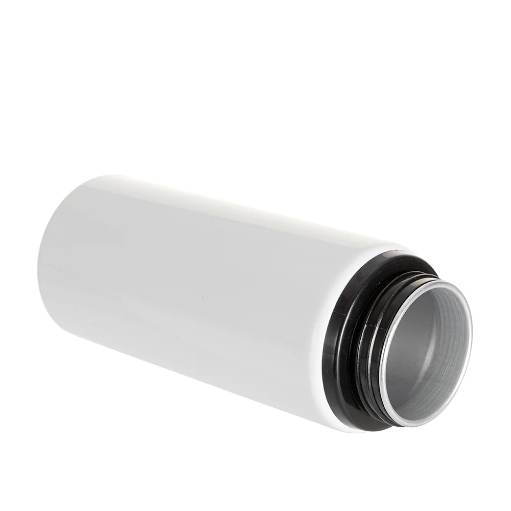 20oz/600ml White Aluminium Bottle w/ Black Straw Lid thumbnail 4