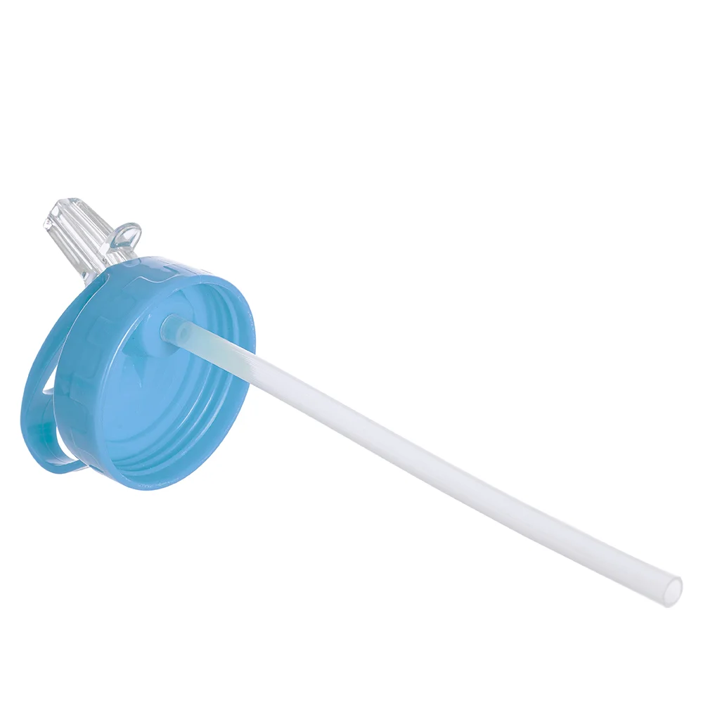20oz/600ml White Aluminium Bottle w/ Light Blue Straw Lid thumbnail 4