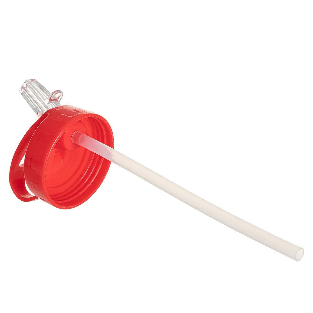 20oz/600ml White Aluminium Bottle w/ Red Straw Lid thumbnail 3