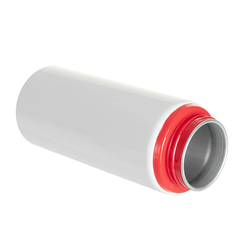 20oz/600ml White Aluminium Bottle w/ Red Straw Lid thumbnail 4
