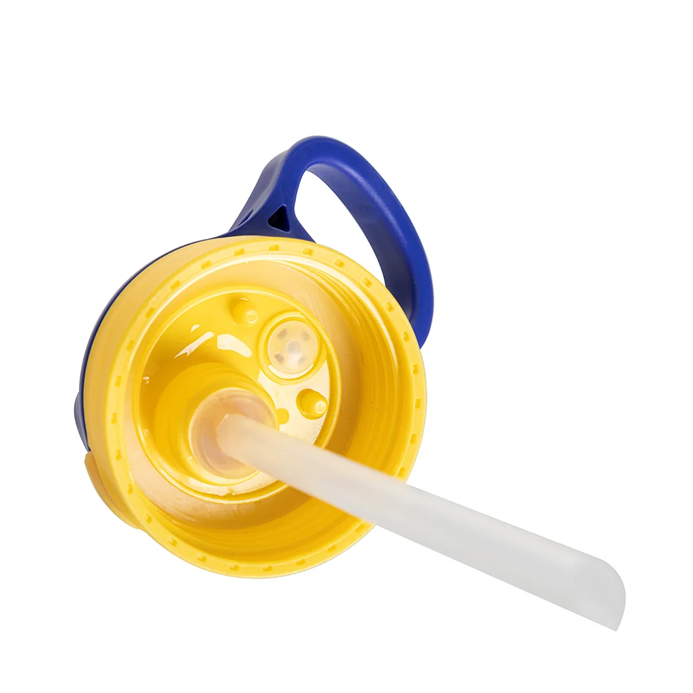 17OZ/500ml White Aluminium Water Bottle with Yellow/ Blue Lid thumbnail 3
