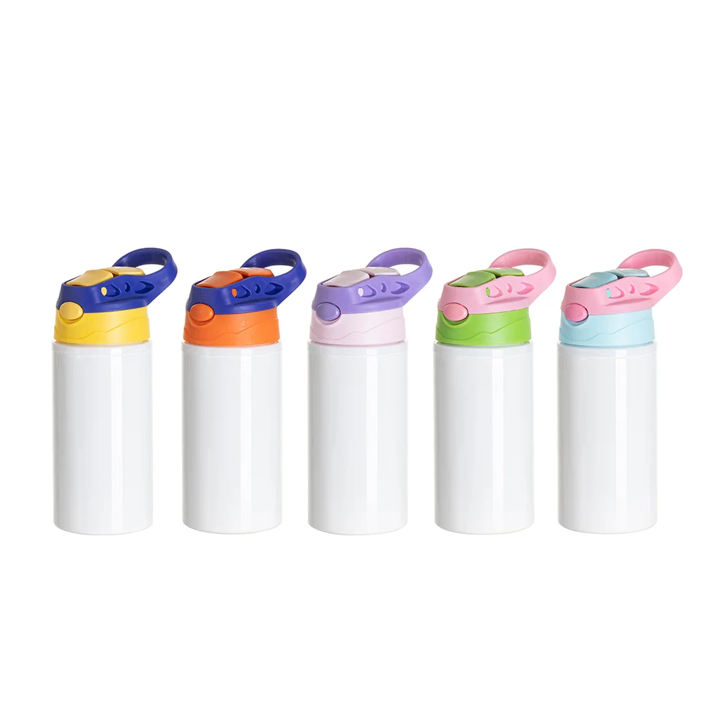 17OZ/500ml White Aluminium Water Bottle with Yellow/ Blue Lid thumbnail 6