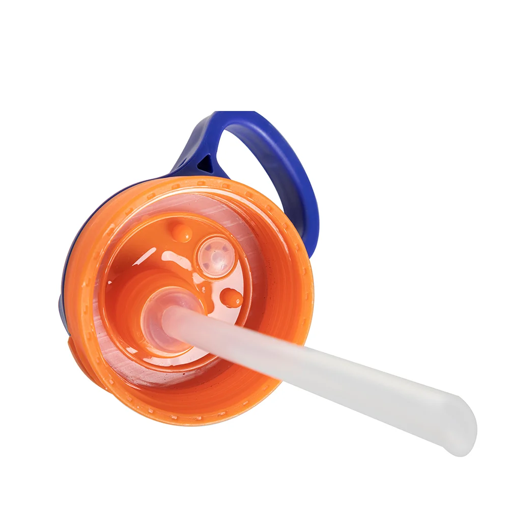 17OZ/500ml White Aluminium Water Bottle with Orange/ Blue Lid thumbnail 3