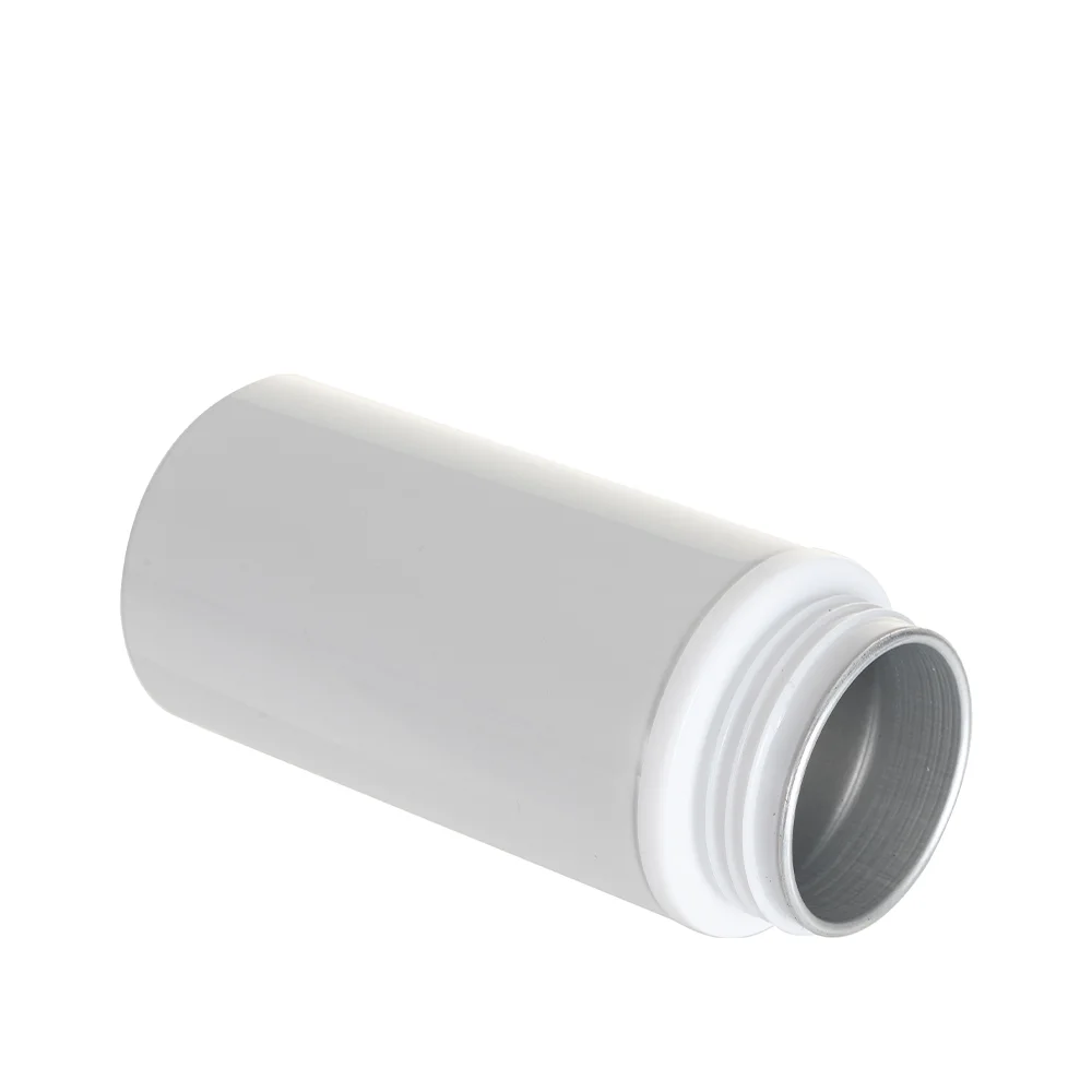 17OZ/500ml White Aluminium Water Bottle with Orange/ Blue Lid thumbnail 4