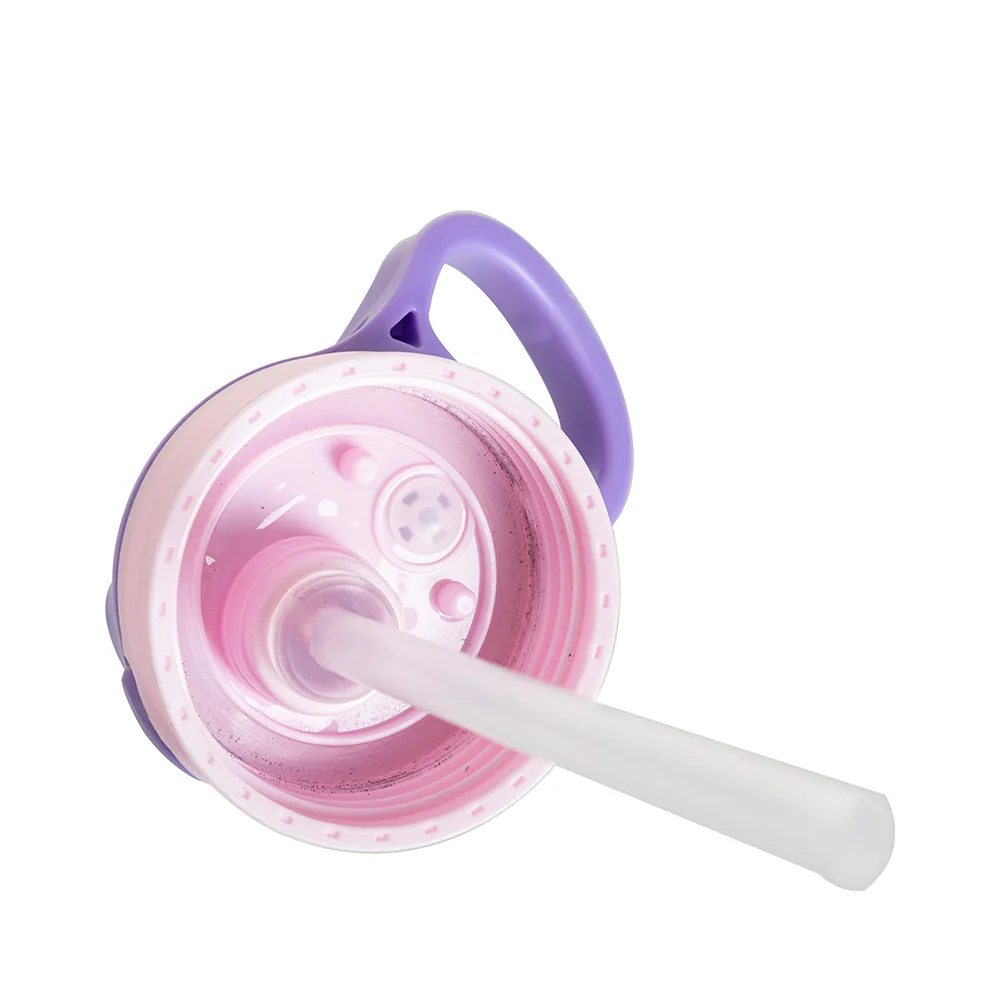 17OZ/500ml White Aluminium Water Bottle with Pink/ Purple Lid thumbnail 3