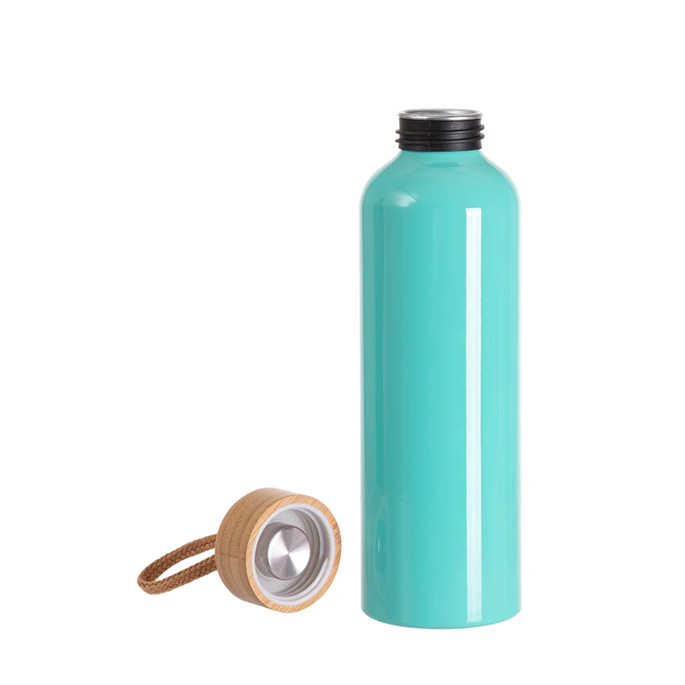 20oz/600ml Aluminum Water Bottle with Bamboo Lid (Mint Green) thumbnail 3