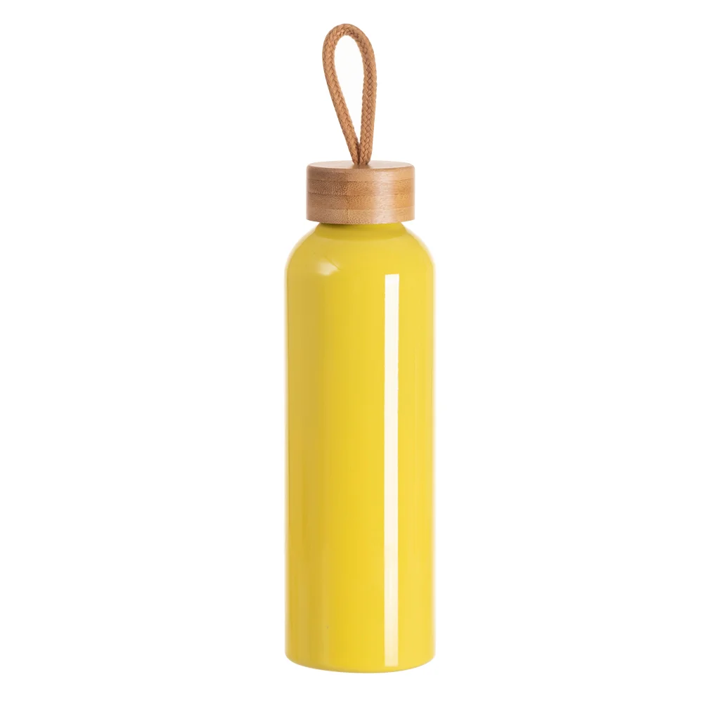20oz/600ml Aluminum Water Bottle with Bamboo Lid (Yellow) - image 1