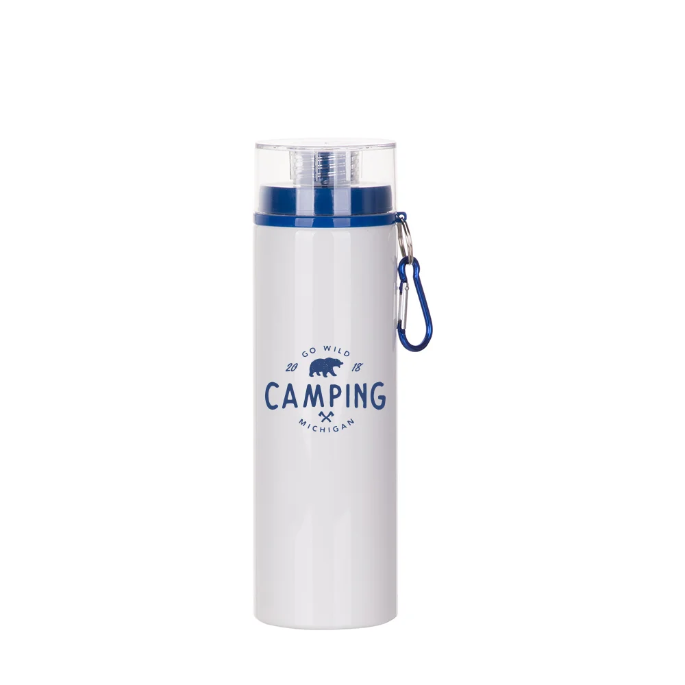 28OZ 850ml Aluminum Bottle with Blue Lid(White) thumbnail 3