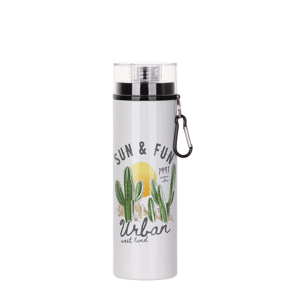 28OZ 850ml Aluminum Bottle with Black Lid(White) thumbnail 2